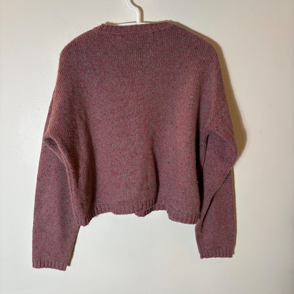 Vintage Haberdasher Tweed Cable Knit Sweater Wool Blend Mauve Large 90s‎ - Picture 6 of 6